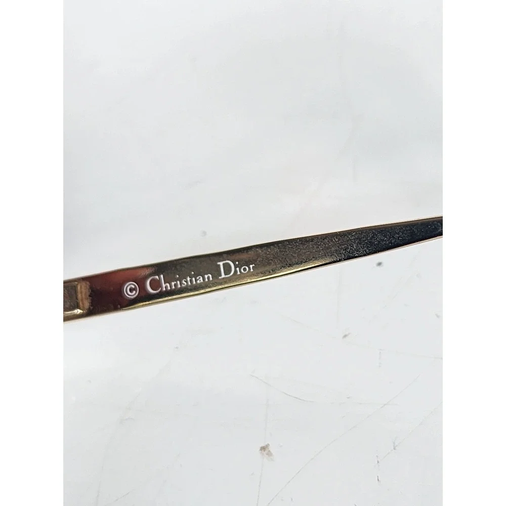 Christian Dior 2387 Vintage Oversized Gold Black Eyeglass Frames Austria 58-16